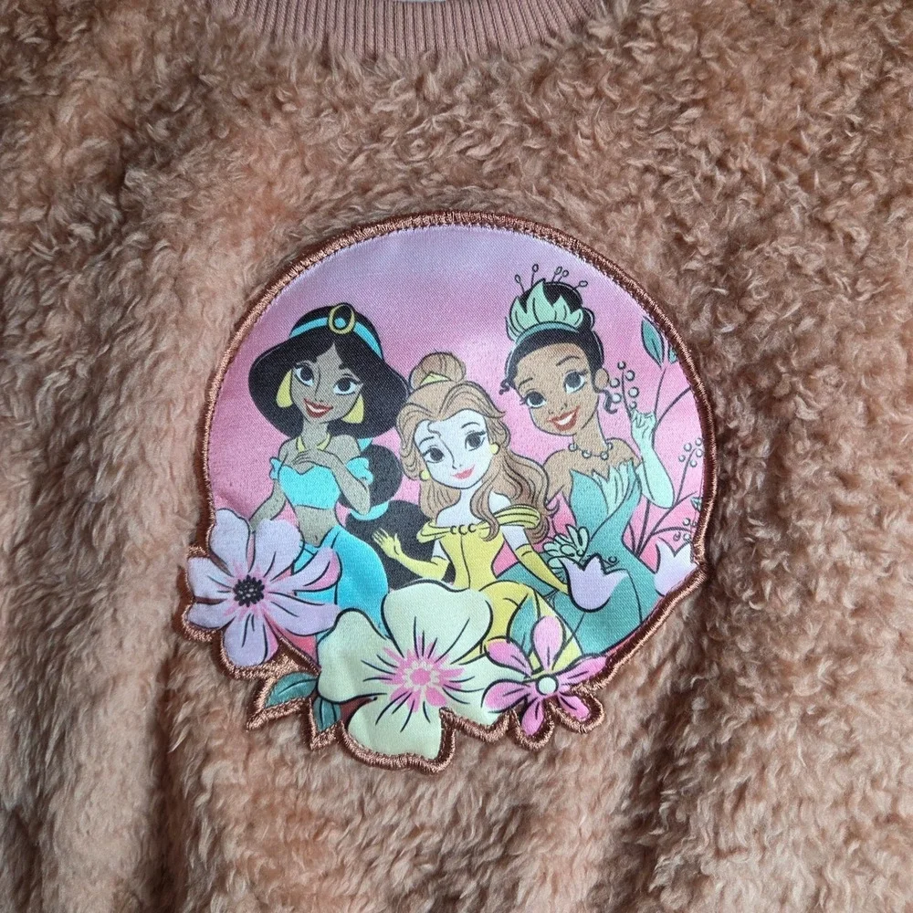 Disney Princess Girls Sherpa Sweatshirt and Floral Corduroy Flare Pants Set 3T